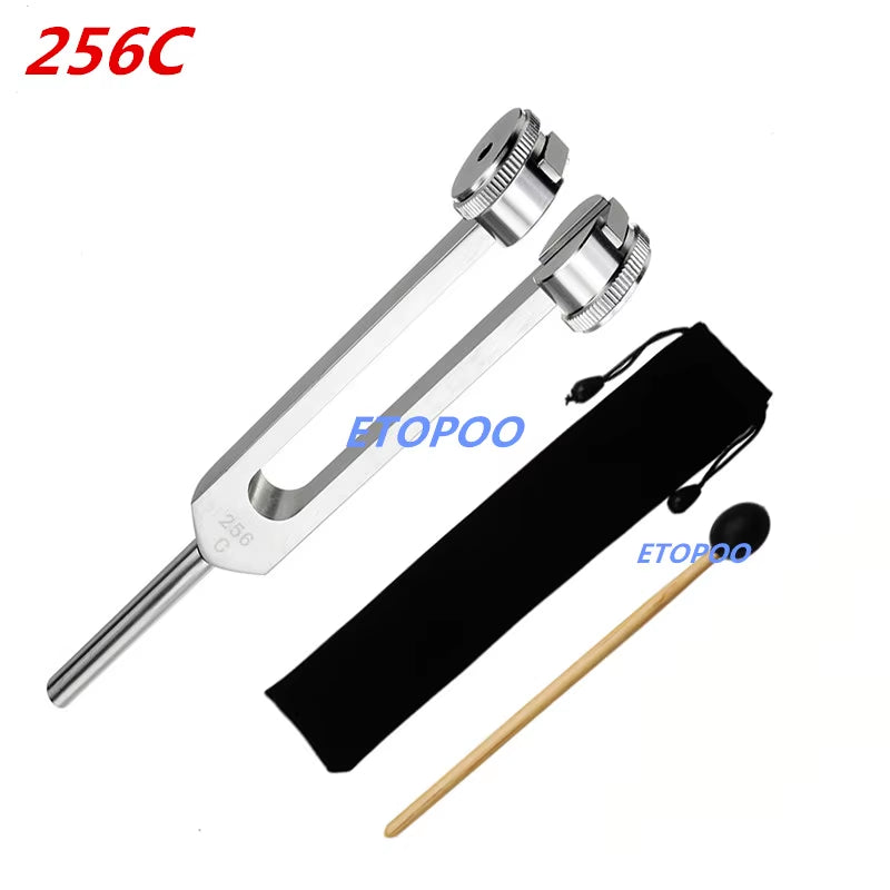 Aluminum Medical Tuning Fork 128 Hz / 256 Hz / 512 Hz Chakra Hammer Ball Diagnostic Tool for Sound Healing Therapy Health Care
